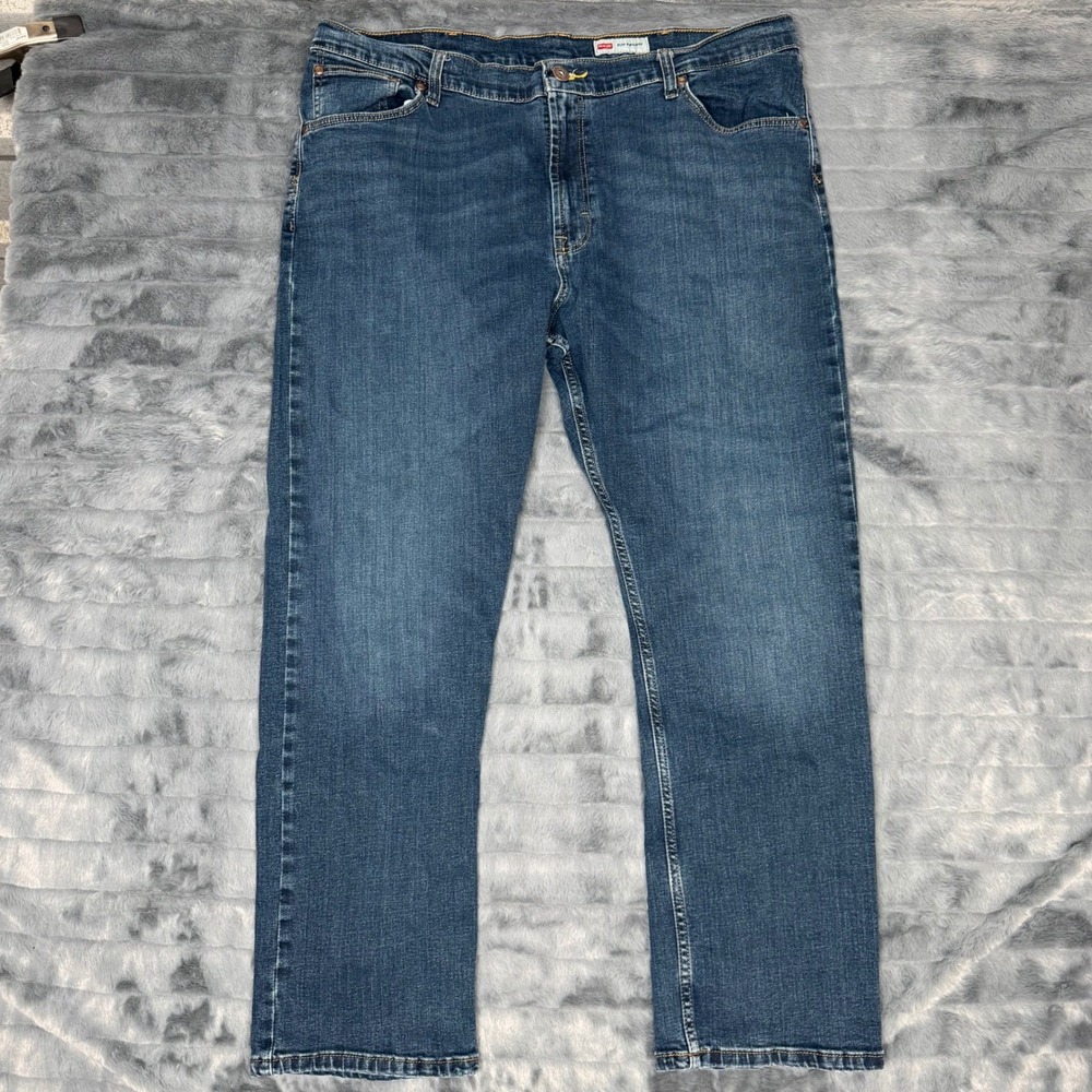Wrangler Slim Straight Jeans Mens 40x29 Blue Denim Stretch 5-Pocket Pants